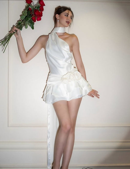 Vestido corto ivory Bride To Be