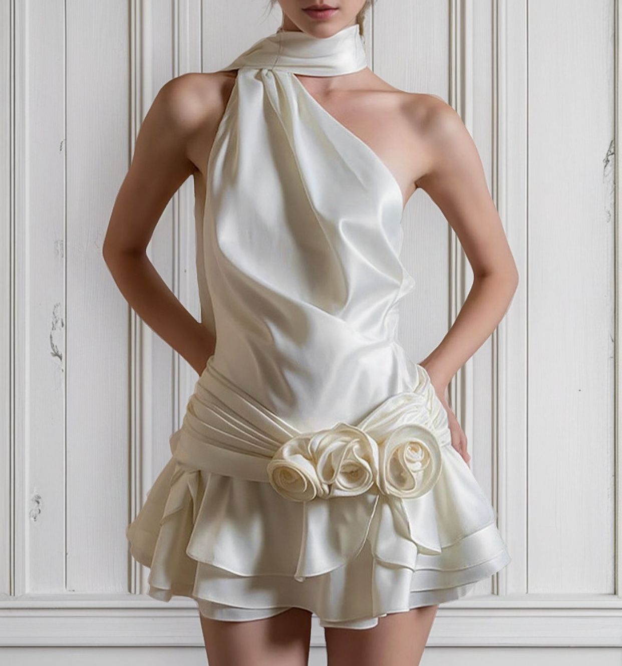 Vestido corto ivory Bride To Be