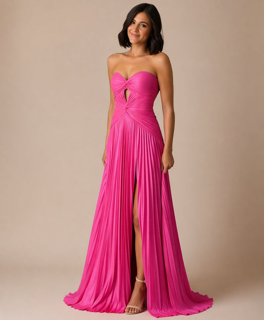 Vestido Fucsia Plisado